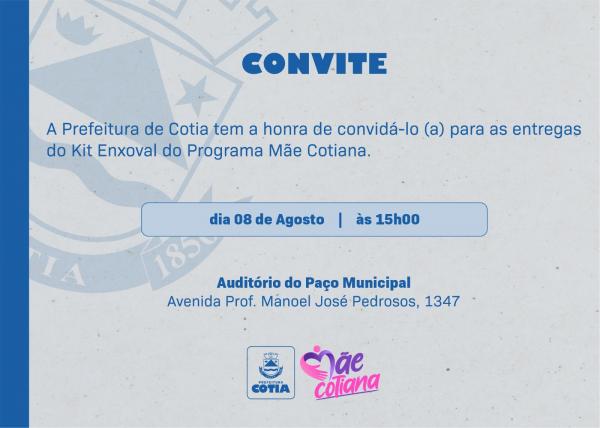 Aviso de Pauta: Prefeitura de Cotia realiza mais uma entrega do Programa Mãe Cotiana