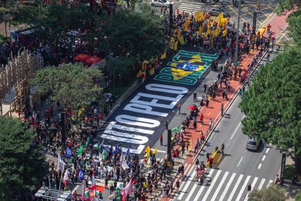 Ato em São Paulo, dando o recado de que não vamos nos calar diante das atrocidades do governo