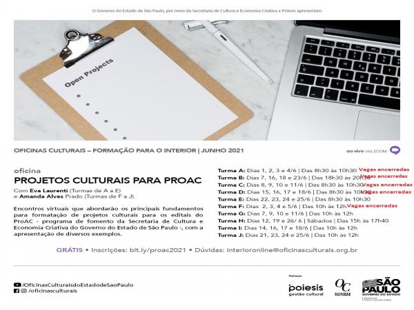 ProAC tem inscrições para oficina voltada para artistas, produtores e agentes culturais