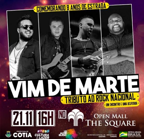 Banda ‘Vim de Marte’ celebra 8 anos de estrada com show em Cotia