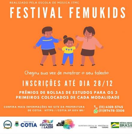 FEMUKids abre inscrições para festival que concederá bolsas de estudos de música