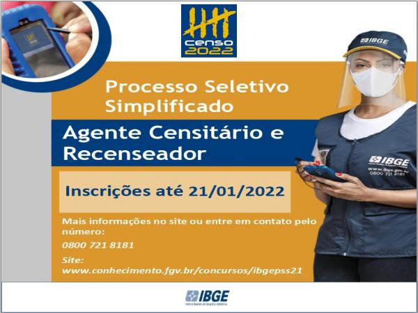IBGE prorroga até sexta, 21, o prazo para inscrições em processo seletivo para vagas temporárias