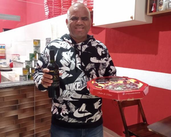 Sorteio do dia dos pais na pizzaria Sabor de Minas